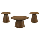  Coaster Furniture Franklin 706438-S3 3-piece Round Pedestal Coffee Table Set - Dark Brown IMAGE 4