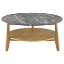  Coaster Furniture Bradley 706448 Round SmartTop Coffee Table - Grey/Natural IMAGE 2