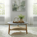  Coaster Furniture Bradley 706448 Round SmartTop Coffee Table - Grey/Natural IMAGE 4