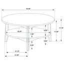  Coaster Furniture Bradley 706448 Round SmartTop Coffee Table - Grey/Natural IMAGE 9