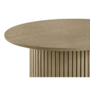  Coaster Furniture Hamlyn 706498-S2 2-piece Round Fluted Coffee and End Table Set - Natural Oak IMAGE 2