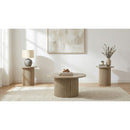  Coaster Furniture Hamlyn 706498-S3 3-piece Round Fluted Coffee and End Table Set - Natural Oak IMAGE 1