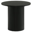  Coaster Furniture Hamlyn 706507 Round Fluted Occasional End Table - Black IMAGE 3