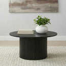  Coaster Furniture Hamlyn 706508 Round Fluted Occasional Coffee Table - Black IMAGE 4