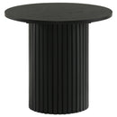  Coaster Furniture Hamlyn 706508-S2 2-piece Round Fluted Coffee and End Table Set - Black IMAGE 7