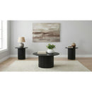  Coaster Furniture Hamlyn 706508-S3 3-piece Round Fluted Coffee and End Table Set - Black IMAGE 1