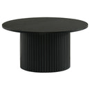  Coaster Furniture Hamlyn 706508-S3 3-piece Round Fluted Coffee and End Table Set - Black IMAGE 4