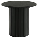  Coaster Furniture Hamlyn 706508-S3 3-piece Round Fluted Coffee and End Table Set - Black IMAGE 6