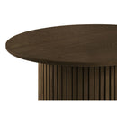  Coaster Furniture Hamlyn 706518-S3 3-piece Round Fluted Coffee and End Table Set - Walnut IMAGE 2