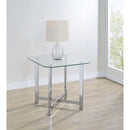  Coaster Furniture Cronin 706567 Square Tempered Glass Top End Table - Chrome IMAGE 4