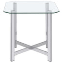  Coaster Furniture Cronin 706568-S2 2-piece Tempered Glass Top Coffee Table Set - Chrome IMAGE 1