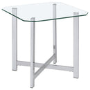  Coaster Furniture Cronin 706568-S2 2-piece Tempered Glass Top Coffee Table Set - Chrome IMAGE 9