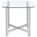  Coaster Furniture Cronin 706568-S3 3-piece Tempered Glass Top Coffee Table Set - Chrome IMAGE 3