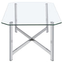  Coaster Furniture Cronin 706568-S3 3-piece Tempered Glass Top Coffee Table Set - Chrome IMAGE 4