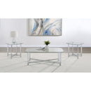  Coaster Furniture Cronin 706568-S3 3-piece Tempered Glass Top Coffee Table Set - Chrome IMAGE 5