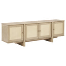  Coaster Furniture Kailani 706583 79-inch 4-door Cane TV Stand Media Console - Beige Oak IMAGE 3