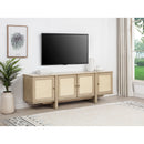  Coaster Furniture Kailani 706583 79-inch 4-door Cane TV Stand Media Console - Beige Oak IMAGE 6