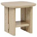  Coaster Furniture Kailani 706587 Coastal Square Side Table with Shelf - Beige Oak IMAGE 1
