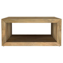  Coaster Furniture Benton 706838 Square Solid Mango Wood Coffee Table - Natural IMAGE 3