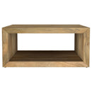  Coaster Furniture Benton 706838 Square Solid Mango Wood Coffee Table - Natural IMAGE 9