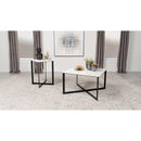  Coaster Furniture Tobin 707698-S2 2-piece Marble Top Coffee and End Table Set - White IMAGE 3