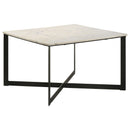  Coaster Furniture Tobin 707698-S2 2-piece Marble Top Coffee and End Table Set - White IMAGE 5