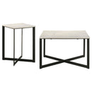  Coaster Furniture Tobin 707698-S2 2-piece Marble Top Coffee and End Table Set - White IMAGE 6