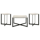  Coaster Furniture Tobin 707698-S3 3-piece Marble Top Coffee and End Table Set - White IMAGE 6