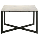  Coaster Furniture Tobin 707698-S3 3-piece Marble Top Coffee and End Table Set - White IMAGE 7