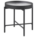  Coaster Furniture Ozella 707897 Round Side Table with Recessed Top - Sandy Black IMAGE 4
