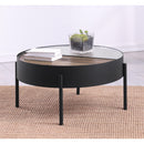  Coaster Furniture Ozella 707898 Round Coffee Table with Hidden Storage - Sandy Black IMAGE 3