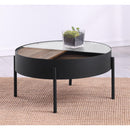  Coaster Furniture Ozella 707898 Round Coffee Table with Hidden Storage - Sandy Black IMAGE 6