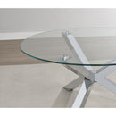  Coaster Furniture Kenzie 708127 Round Tempered Glass Top Side Table - Chrome IMAGE 3