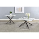  Coaster Furniture Carvell 708137 Square Sintered Stone Side Table Mirage - White IMAGE 10
