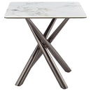  Coaster Furniture Carvell 708137 Square Sintered Stone Side Table Mirage - White IMAGE 1