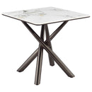  Coaster Furniture Carvell 708137 Square Sintered Stone Side Table Mirage - White IMAGE 4