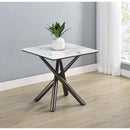  Coaster Furniture Carvell 708137 Square Sintered Stone Side Table Mirage - White IMAGE 5