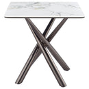  Coaster Furniture Carvell 708137 Square Sintered Stone Side Table Mirage - White IMAGE 7