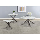  Coaster Furniture Carvell 708138-S3 3-piece Square Coffee and End Table Set - Mirage White IMAGE 3