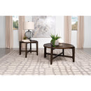  Coaster Furniture Cota 708288-S2 2-piece Solid Wood Coffee and End Table Set - Dark Brown IMAGE 3