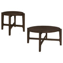  Coaster Furniture Cota 708288-S2 2-piece Solid Wood Coffee and End Table Set - Dark Brown IMAGE 4