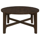  Coaster Furniture Cota 708288-S3 3-piece Solid Wood Coffee and End Table Set - Dark Brown IMAGE 1