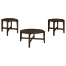  Coaster Furniture Cota 708288-S3 3-piece Solid Wood Coffee and End Table Set - Dark Brown IMAGE 4