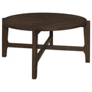  Coaster Furniture Cota 708288-S3 3-piece Solid Wood Coffee and End Table Set - Dark Brown IMAGE 9