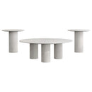  Coaster Furniture Astoria 709668-S3 3-piece Marble Coffee and End Table Set - White IMAGE 6