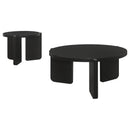 Coaster Furniture Cordova 709678-S2 2-piece Solid Wood Coffee and End Table Set - Black IMAGE 4
