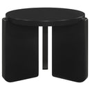  Coaster Furniture Cordova 709678-S3 3-piece Solid Wood Coffee and End Table Set - Black IMAGE 1