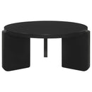 Coaster Furniture Cordova 709678-S3 3-piece Solid Wood Coffee and End Table Set - Black IMAGE 3