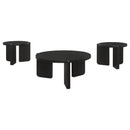  Coaster Furniture Cordova 709678-S3 3-piece Solid Wood Coffee and End Table Set - Black IMAGE 5