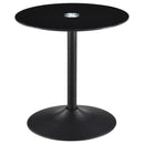  Coaster Furniture Ganso 709688-S2 2-piece Round Glass Top Coffee and End Table Set - Black IMAGE 1